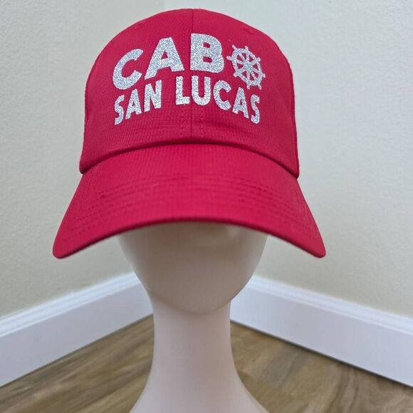 🔹️Fitcap Red Cabo San Lucas Mexico Beta Adjustable Athletic Hat - Picture 1 of 13